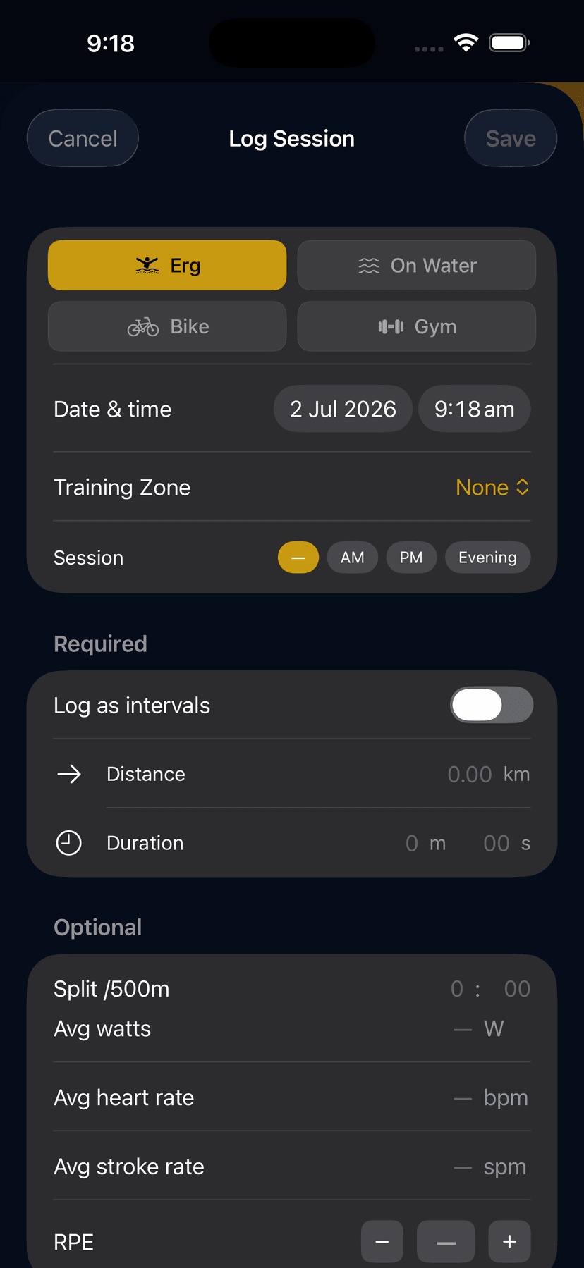 Session Logging in the Quick Catch app
